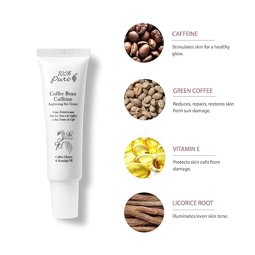 100% PURE, Coffee Bean Caffeine Brightening Eye Cream, 1 fl oz (30 ml)