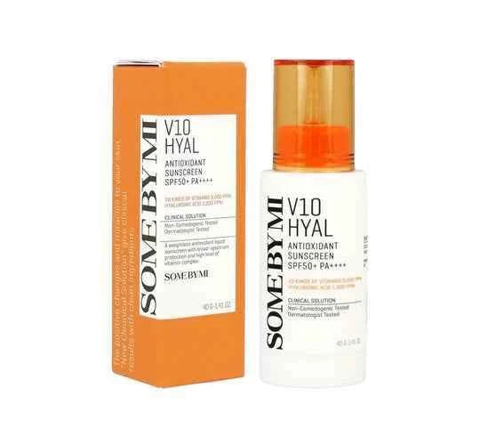 SOME BY MI V10HYAL Antioxidant Sunscreen SPF50+ PA++++ (40g) | Protective Sunscreen with Antioxidant Care & Hyaluronic Acid