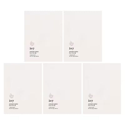 107 Beauty, Avocado Cuddle, Beauty Sheet Masks, 5 Sheets, 0.88 oz (25 g) Each