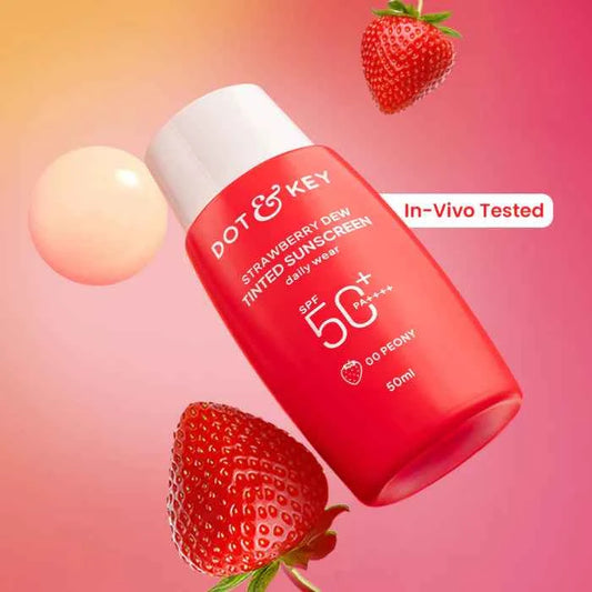 Strawberry Dew Tinted Sunscreen, In-Vivo Tested SPF 50+ PA++++ 50ml