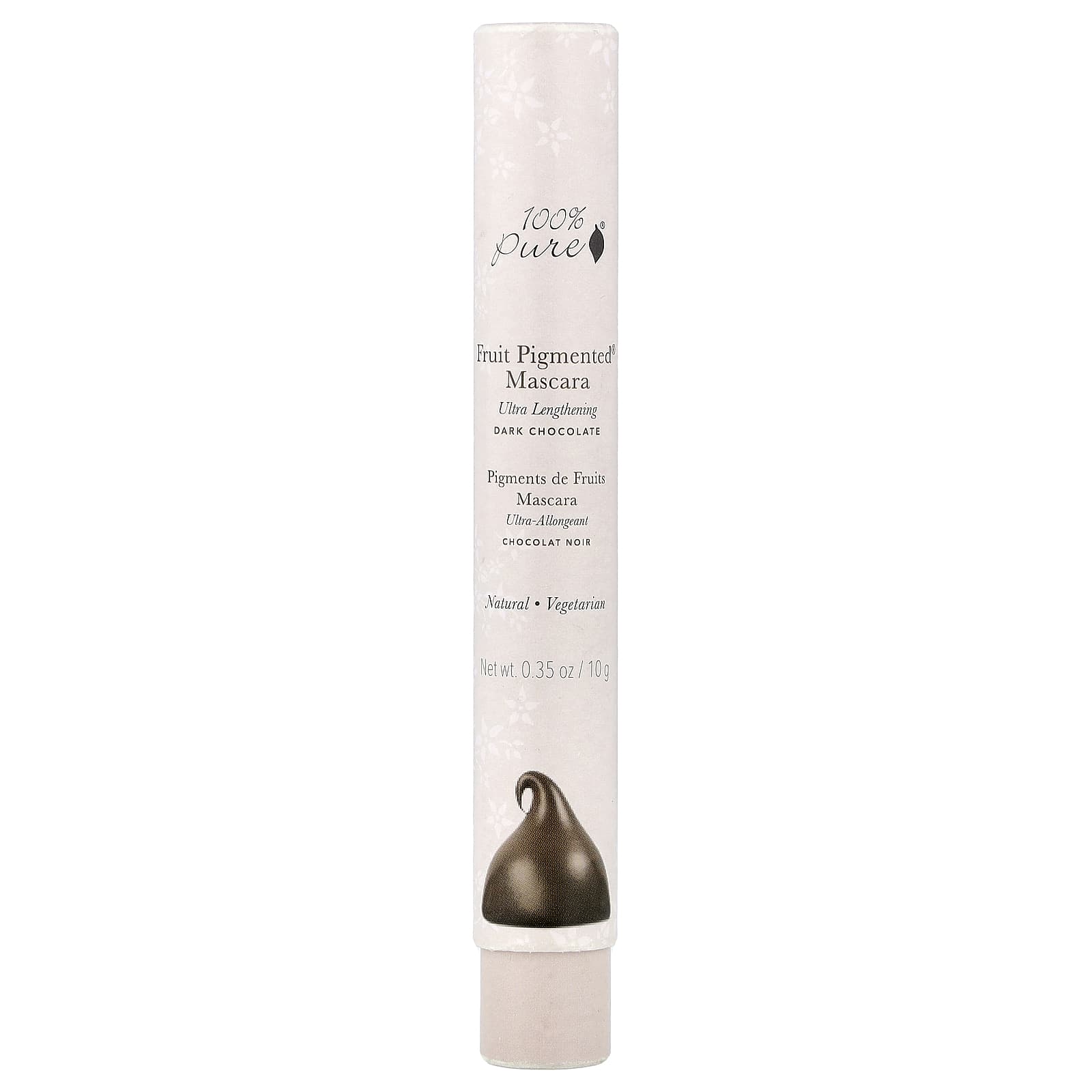100% PURE, Fruit Pigmented������ Mascara, Ultra Lengthening, Dark Chocolate Brown, 0.35 oz (1 - 