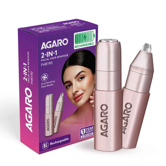 Agaro FHR190 Facial Hair Remover For Women Usb Rechargeable Painless Hair Removal Tool - Rose Gold (1 pc)
