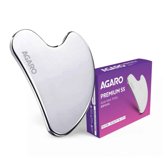 Agaro Premium SS Gua Sha Tool GS1414 Stainless Steel Facial Sculpting And Lifting Tool (1pc)