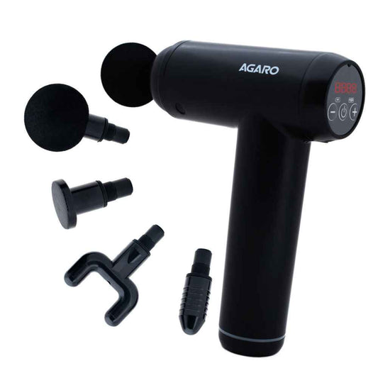 Agaro Imperial Gun Massager 99-Level Deep Tissue with 4 Heads - Black (1 pc)
