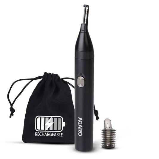 AGARO Nose & Ear Hair Trimmer | Stainless Steel Blades, Rechargeable, Precision Grooming (1 pc)