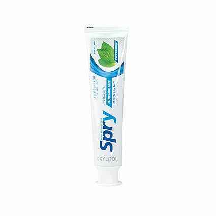Spry Natural Xylitol Toothpaste 5oz for Adults and Kids - Fluoride Free