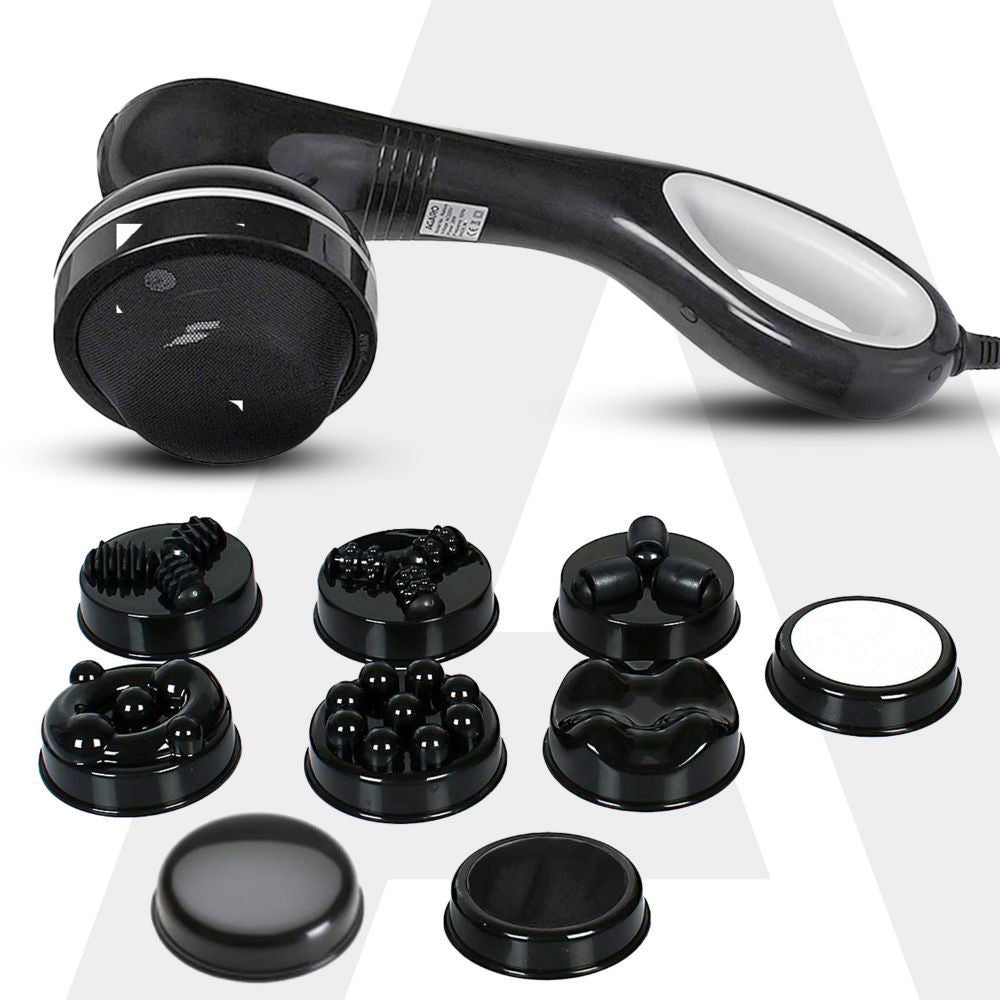 AGARO Relaxo Electric Handheld Full Body Massager with 8 Heads, 5 Modes & 6 Speeds for Pain Relief - Asian Beauty