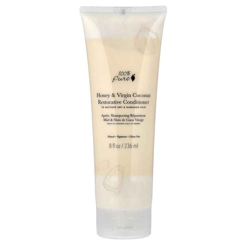 100% PURE, Honey & Virgin Coconut Restorative Conditioner, Dry & Damaged Hair, 8 fl oz (236 ml) - Asian Beauty
