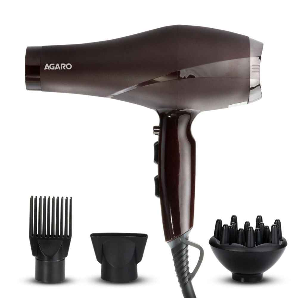 AGARO HD-1120 Professional Hair Dryer 2000W AC Motor, Concentrator & Diffuser, 2 Speed & 3 Temp (1 pieces)