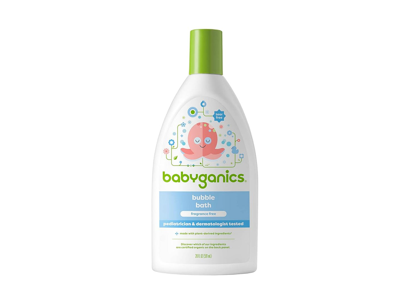 BabyGanics Bubble Bath, Fragrance Free, 20 Ounce