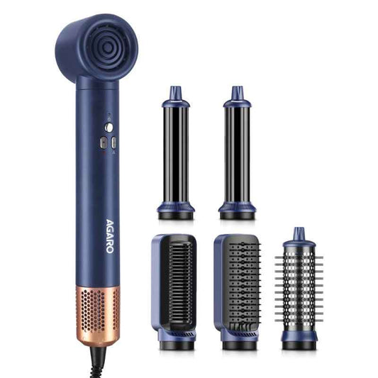 AGARO Imperial 6-in-1 Hair Styler, 1200W High-Speed Ionic Hair Dryer Brush, Detachable Tools (800 g)