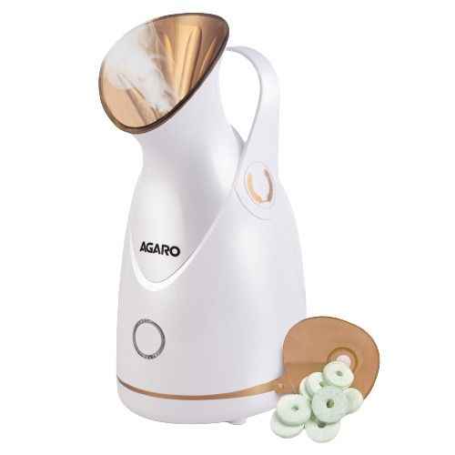 AGARO Facial Steamer Nano Ionic Hot Steam, 100ML Tank, Hot Mist Moisturizing, Home Sauna, Rose Gold (588 g)