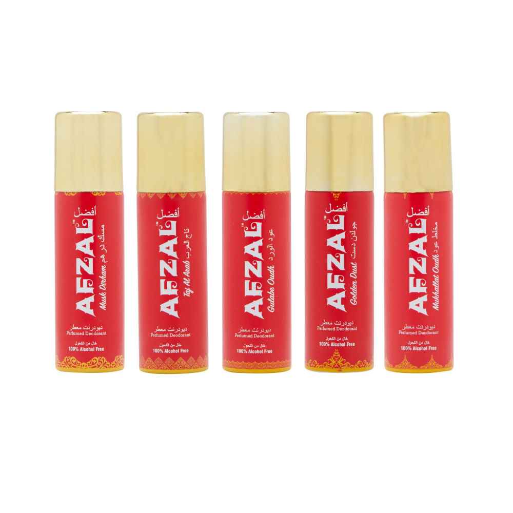 Afzal Non Alcoholic Deodorants Combo - Pack Of 5 (50ml)