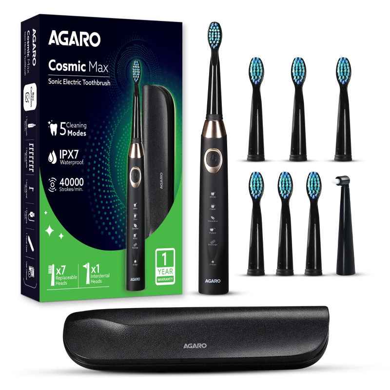 AGARO Cosmic Max Electric Toothbrush ��� Black (1 p