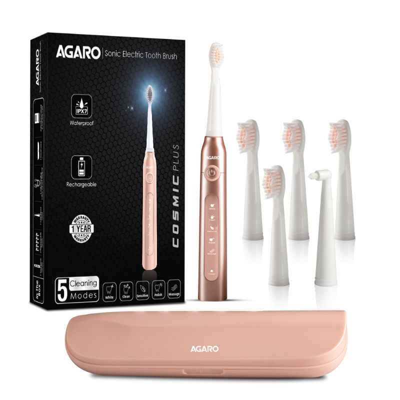 AGARO Cosmic Plus Electric Toothbrush ��� Rose Gold 