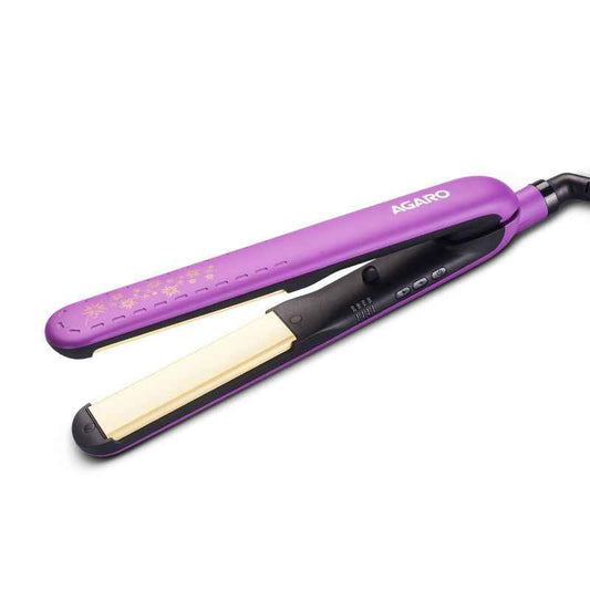 AGARO Purple Keratin Ceramic Titanium Hair Straightener | 4 Heat Settings, Fast Heating (1pc)