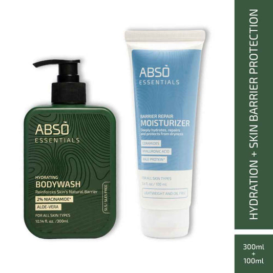 ABSO Essentials Skin Care Kit For Hydrated & Smooth Skin - Body Wash + Moisturizer (400ml)