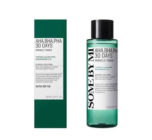 SOME BY MI AHA BHA PHA 30 Days Miracle Toner 150ml | Exfoliating & Calming Toner for Acne, Texture & Pores