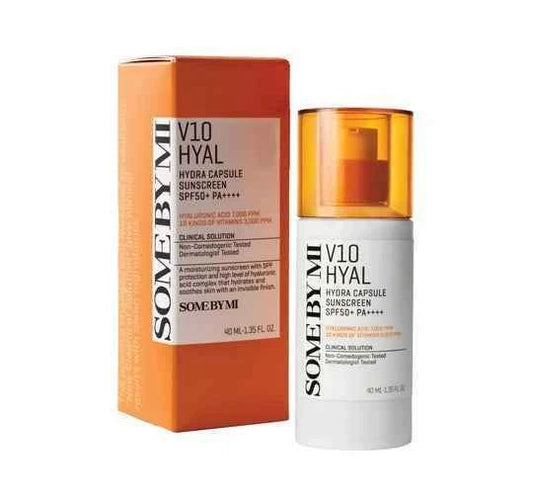 SOME BY MI V10HYAL Hydra Capsule Sunscreen 40ml | SPF50+ PA++++ | Deeply Hydrating Sunscreen with Hyaluronic Acid Capsules | For Dry & Dehydrated Skin