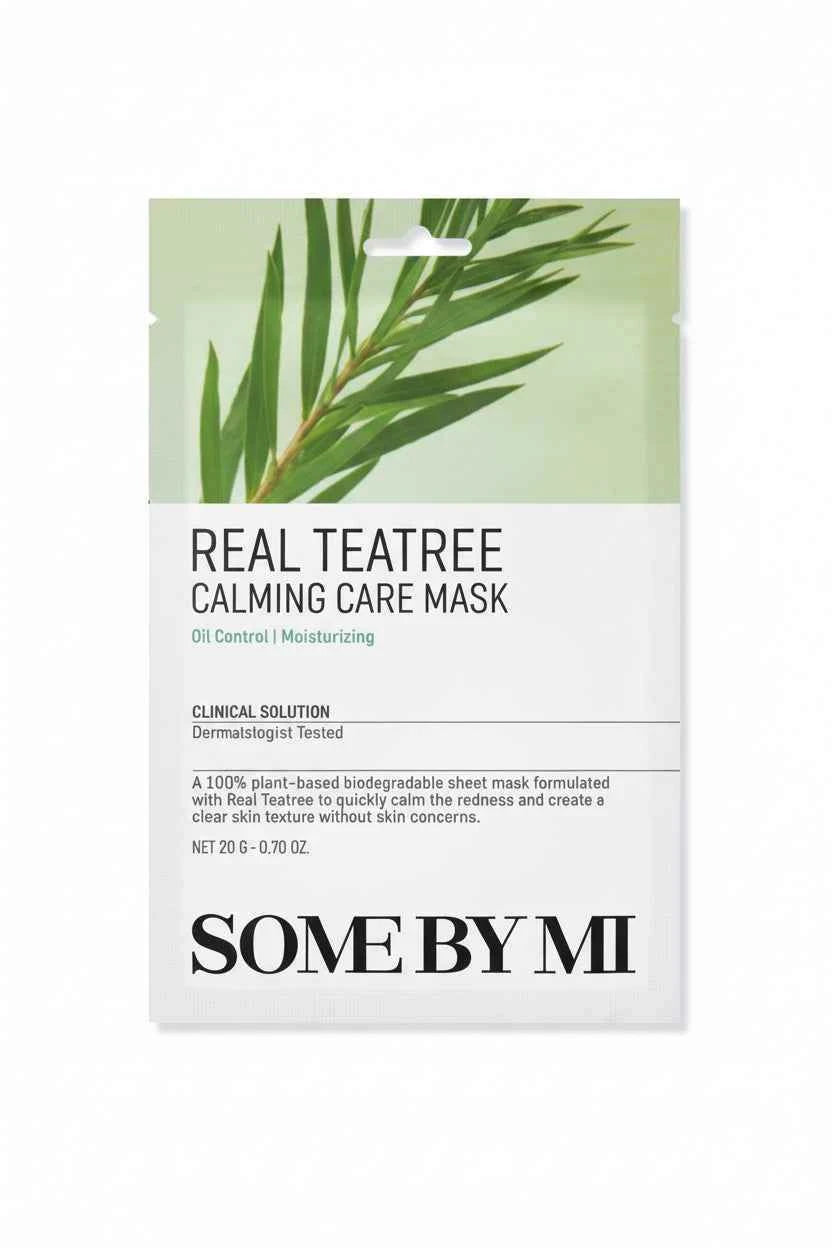 Some By Mi Real Tea Tree Calming Care Mask 20g - Oil Control & Moisturizing