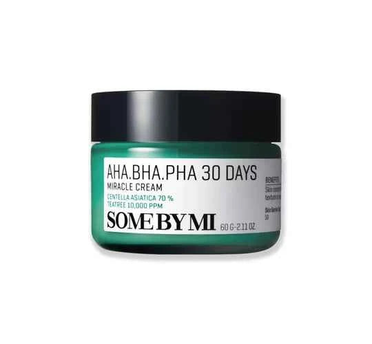 SOME BY MI AHA BHA PHA 30 Days Miracle Cream 60g | Calming Moisturiser for Acne-Prone Skin, Redness & Barrier Repair