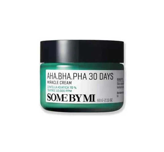 SOME BY MI AHA BHA PHA 30 Days Miracle Cream 60g | Calming Moisturiser for Acne-Prone Skin, Redness & Barrier Repair