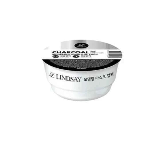 LINDSAY Modeling Mask Cup Pack Charcoal 28g | Korean Peel-Off Rubber Mask for Deep Pore Cleansing & Oil Control