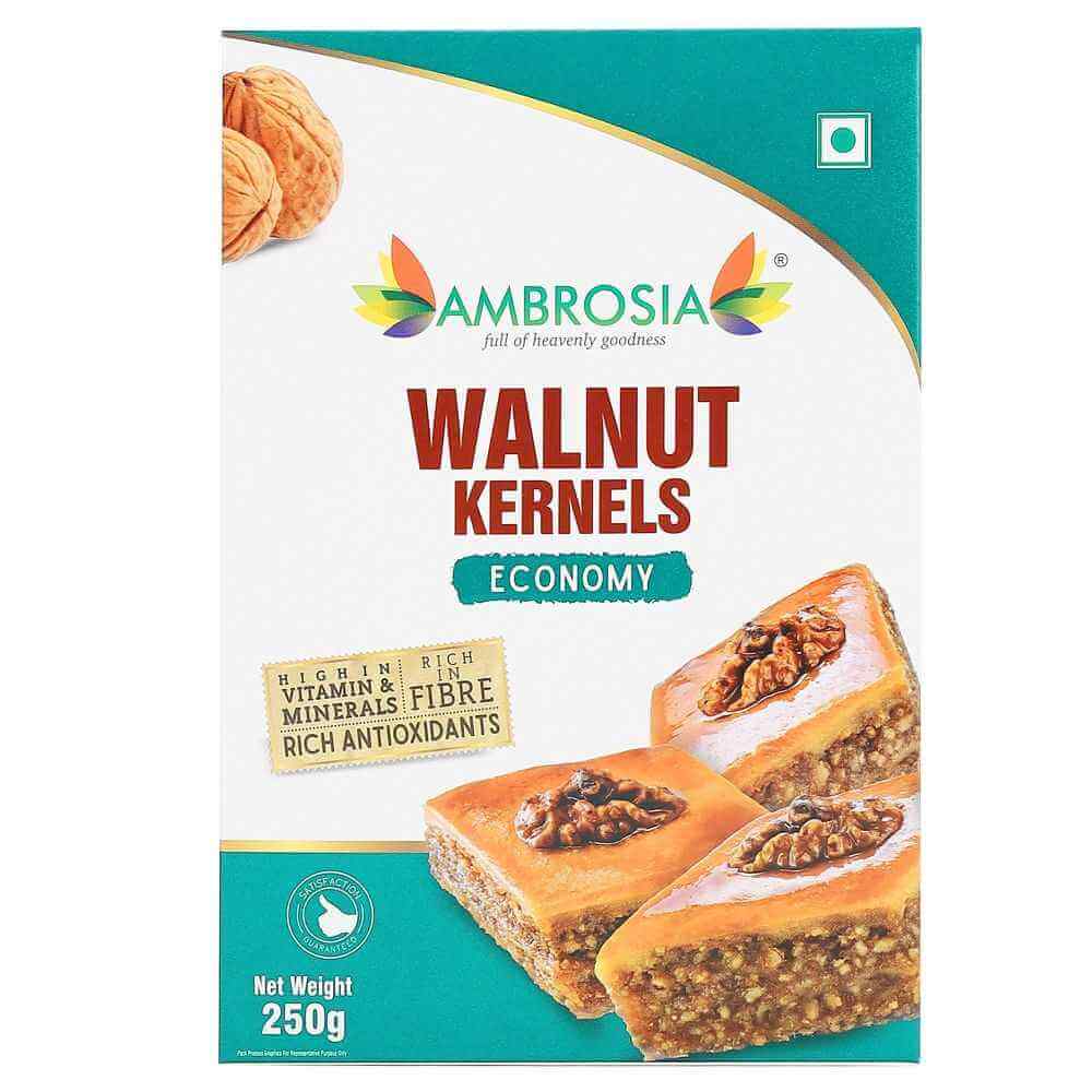 Ambrosia Kashmiri Walnut Kernels Brown Halves 250g